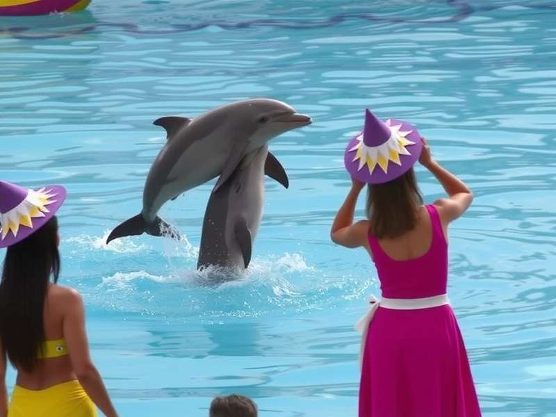 Sea Creature Carnival festival competition showing dolphins performing
