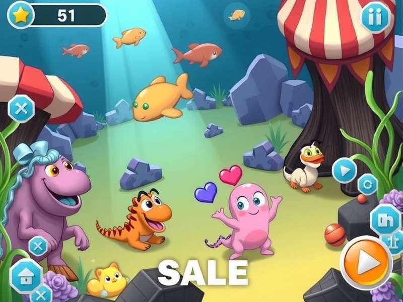 Sea Creature Carnival gameplay showing creature collection and park building